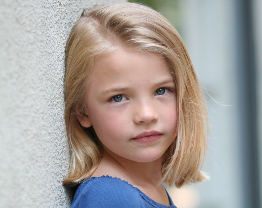 Girl with blond hair.