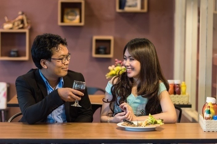 Couple drinking wine