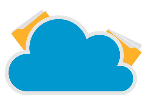Nube con carpetas de archivo